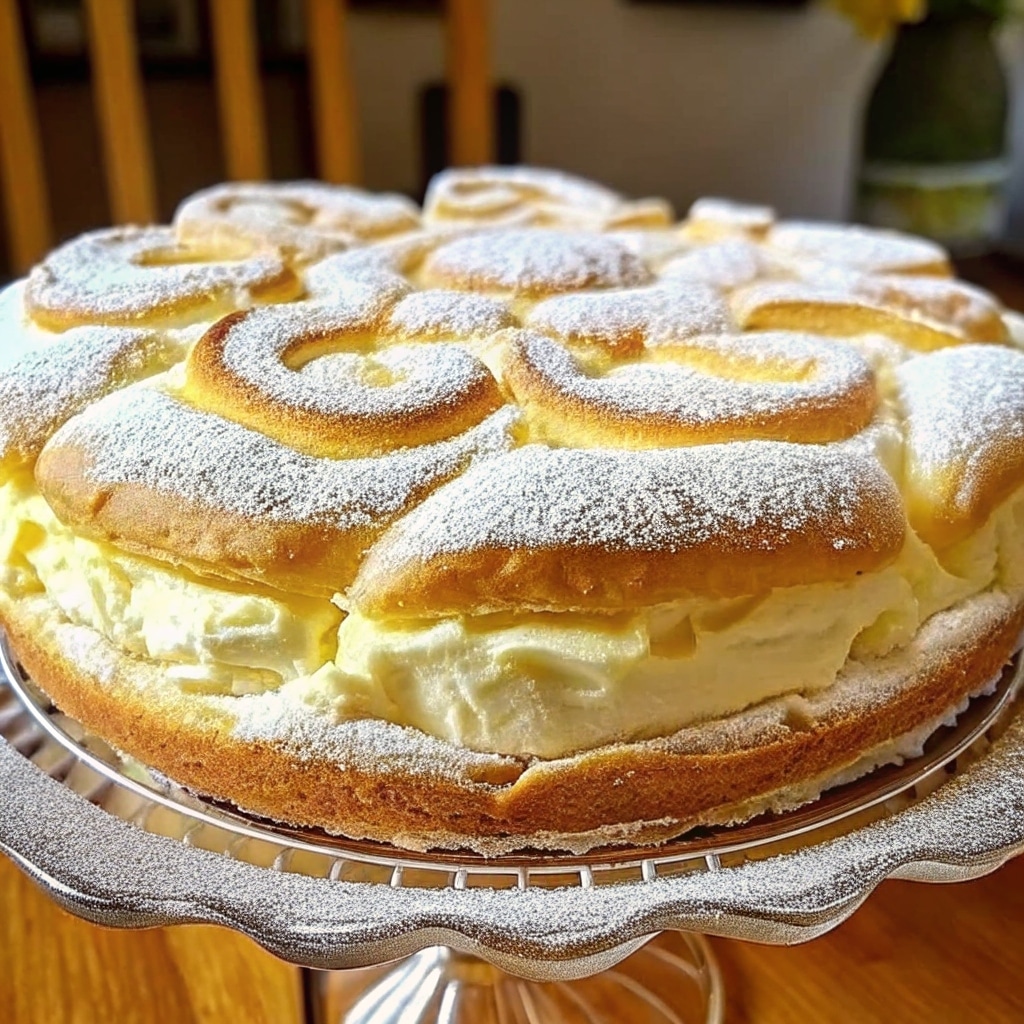 Tarta de profiteroles con crema