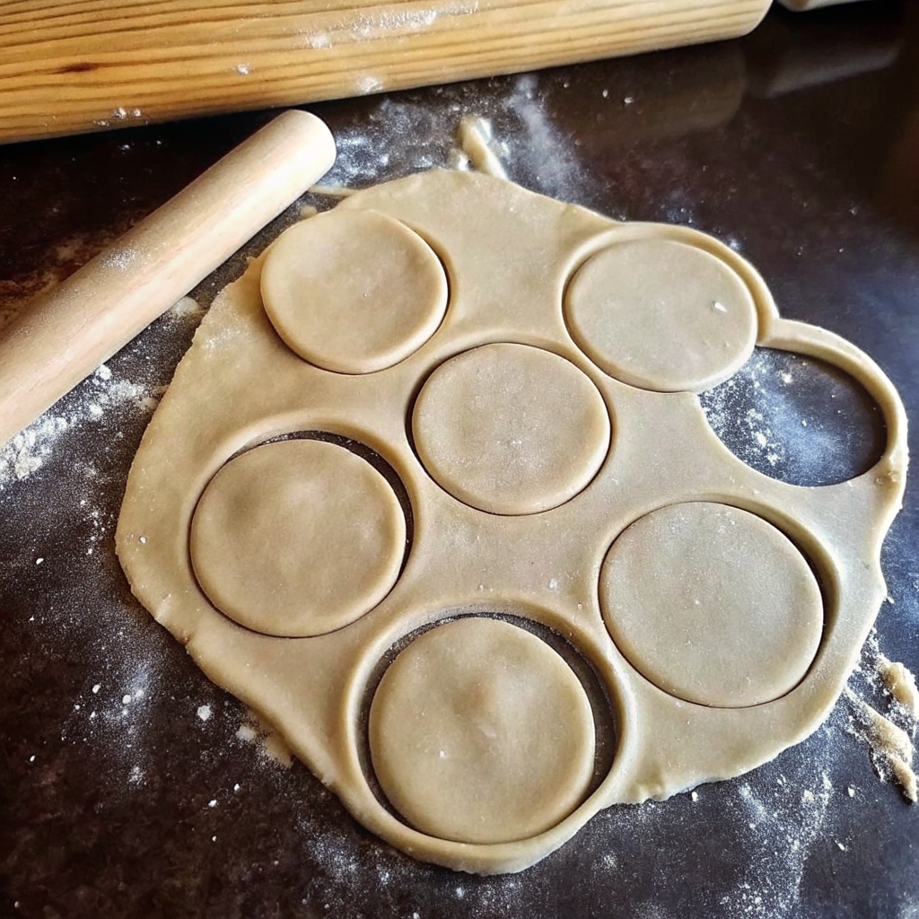 Formando empanadas con relleno de cajeta
