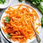 Dr Ray Peat carrot salad in glass bowl