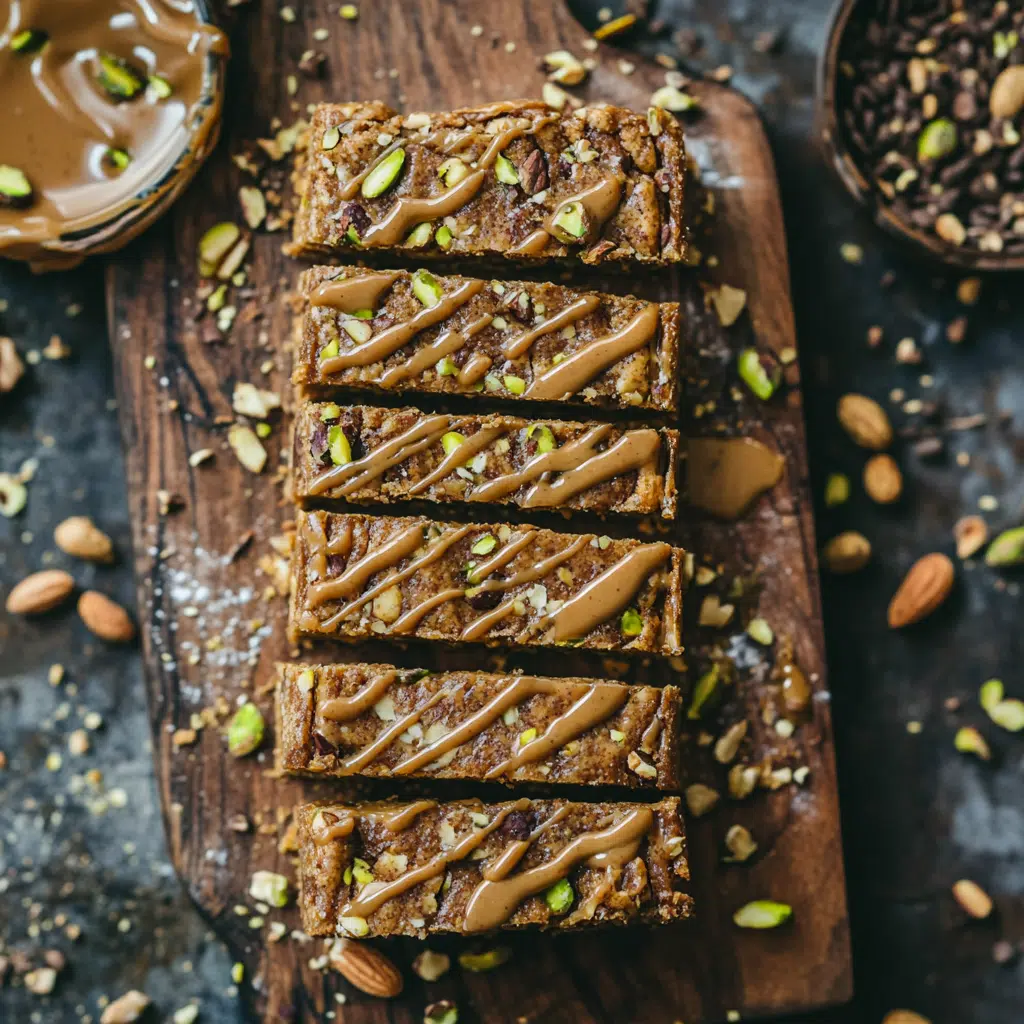 almond butter cinnamon pistachio peanut bars snack