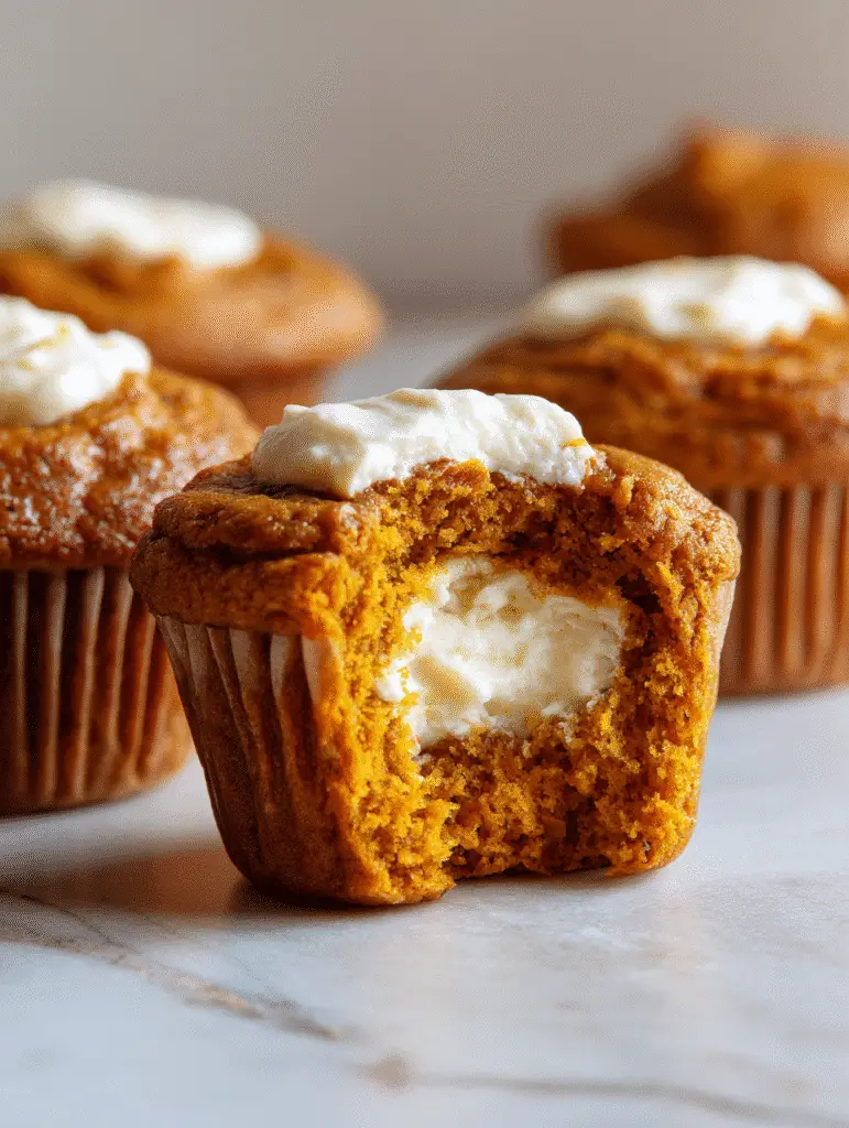 Pumpkin Muffins with Cream Cheese Filling