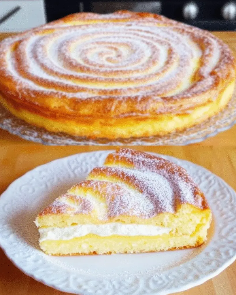 Pastel Esponjoso con Relleno de Nata y Crema Pastelera