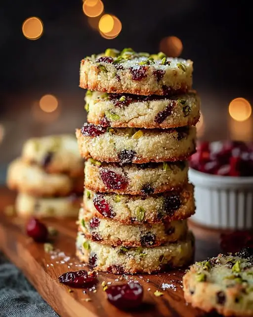 Galletas de Mantequilla con Arándanos y Pistachos