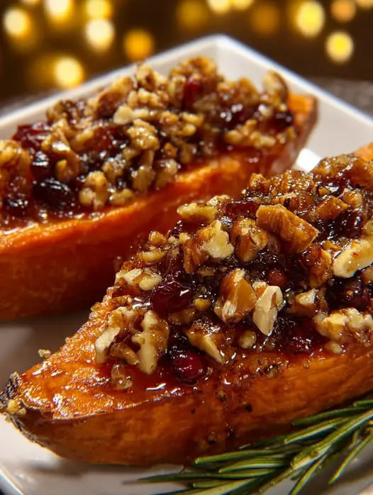 Camote Navideño con Glaseado de Canela y Nuez Caramelizada