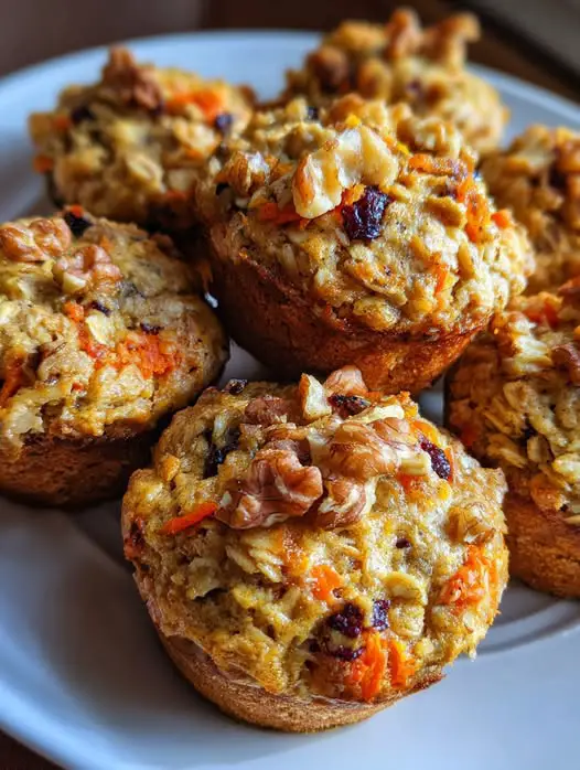 Muffins de Avena Zanahoria y Frutos Rojos