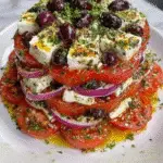 Torre de Ensalada Griega Navideña