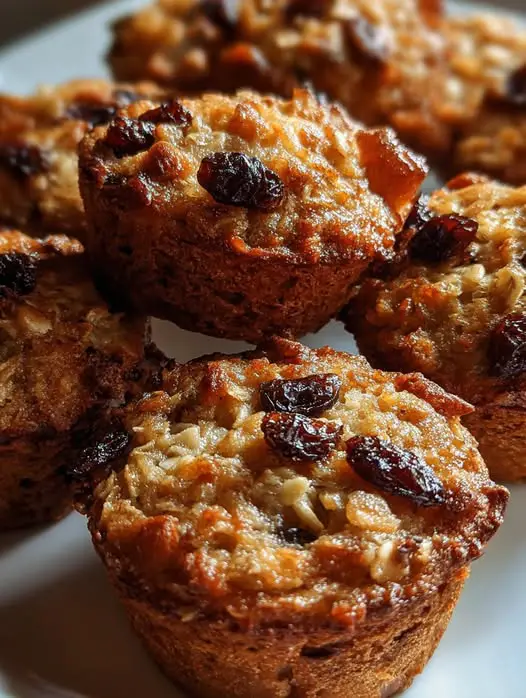 Mini Muffins Saludables de Manzana, Pasas y Avena