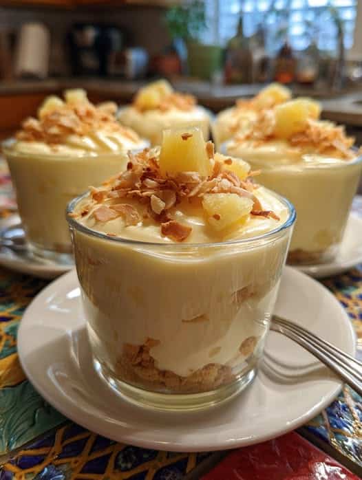 Vasitos de Piña Colada Cremosa