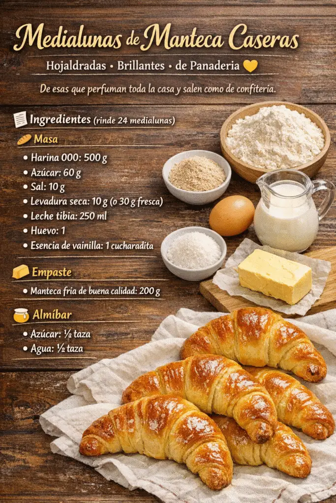 Medialunas de manteca caseras