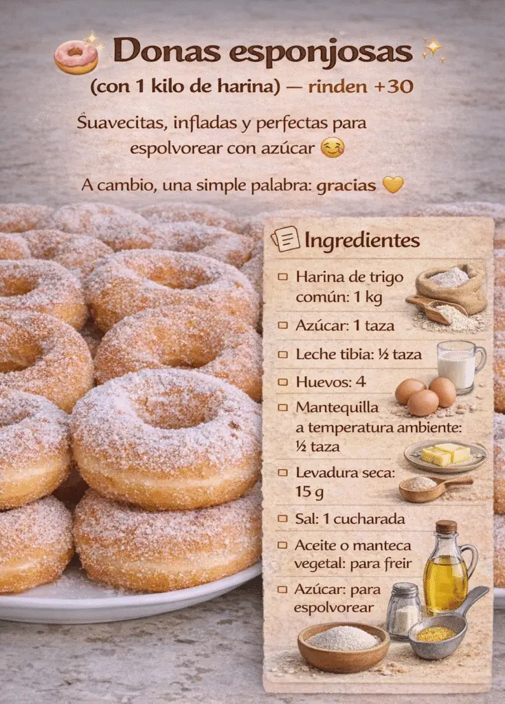 Donas esponjosas con 1 kilo de harina