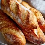 Pan baguette casero: crujiente por fuera, suave por dentro