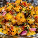 Salsa de piña asada con cebolla morada y habanero