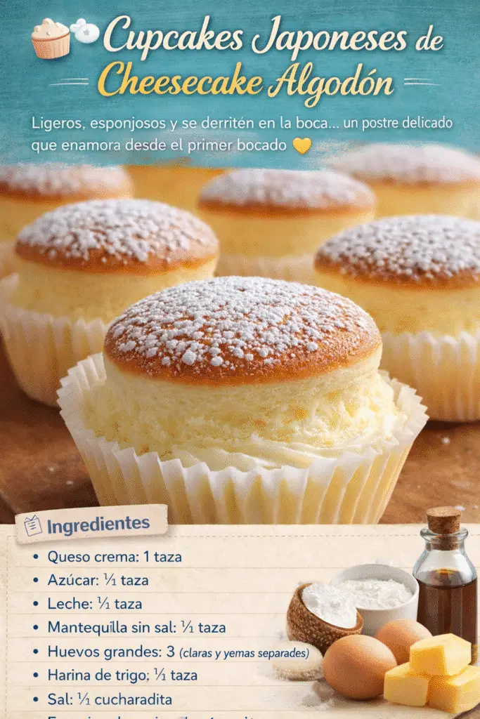 Cupcakes Japoneses de Cheesecake Algodón