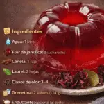 Gelatina de Jamaica con Canela Laurel y Clavo