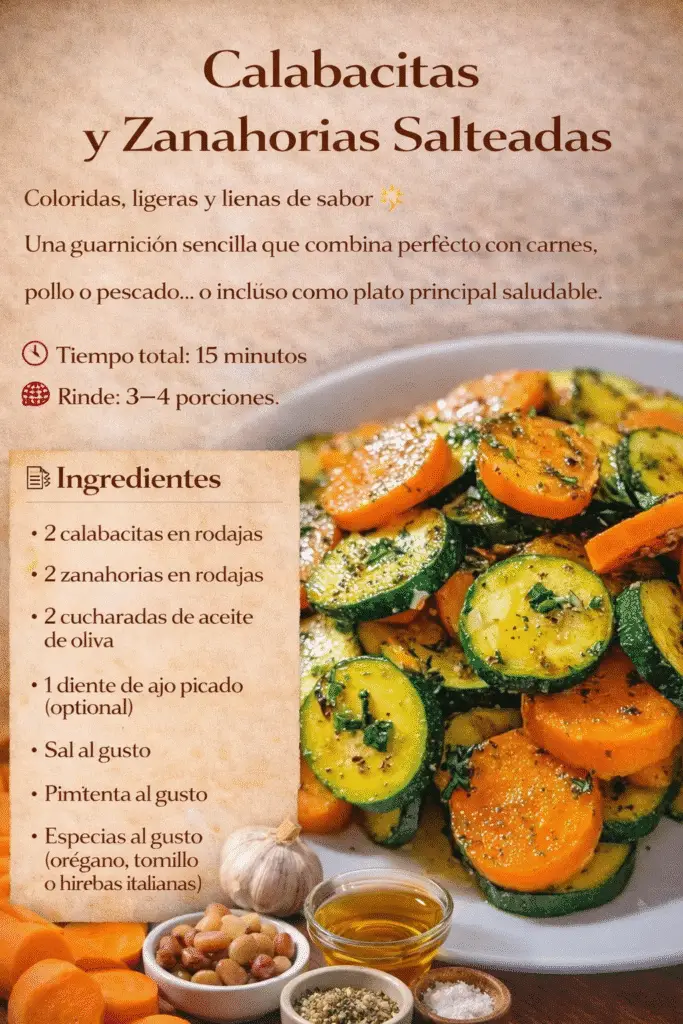 Calabacitas y Zanahorias Salteadas