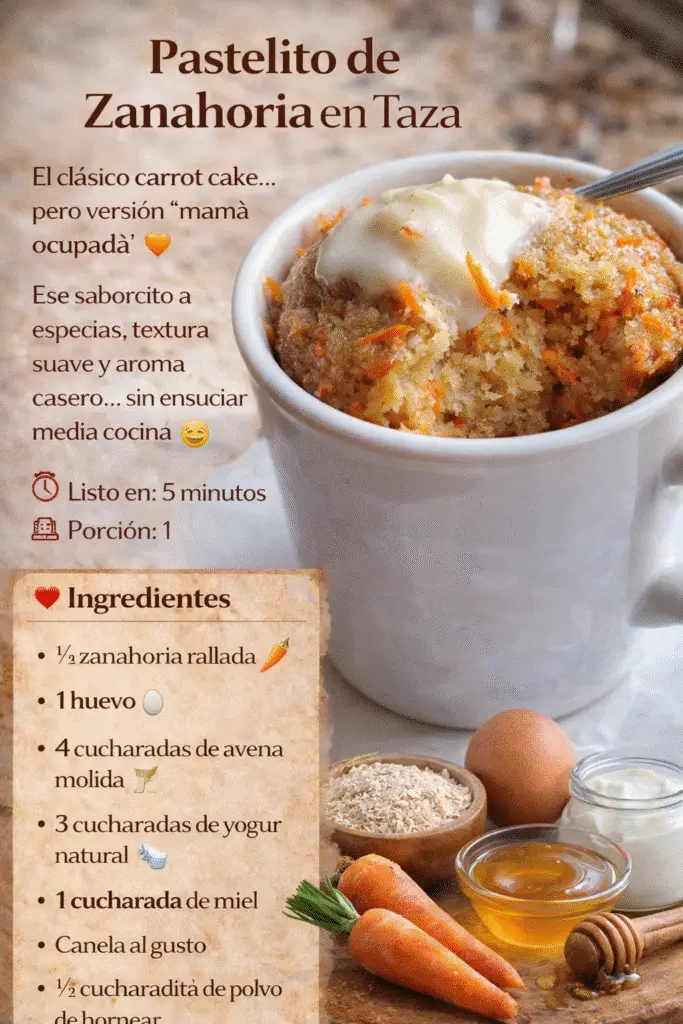 Pastelito de Zanahoria en Taza
