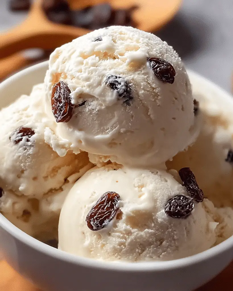 Helado Casero de Ron con Pasas