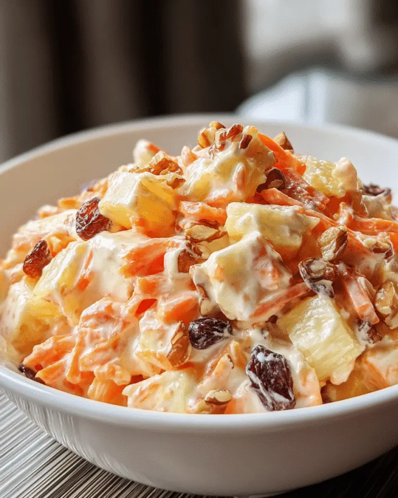 Ensalada Cremosa de Zanahoria Manzana y Piña