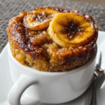 Hay días en los que el antojo aparece sin avisar… y justo ahí está ese plátano maduro mirándote desde la cocina. 😌 No lo tires. No lo ignores. Conviértelo en un pastelito esponjoso en taza, saludable, rápido y perfecto para consentirte sin culpa.