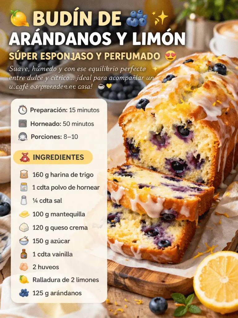 Budín de arándanos y limón