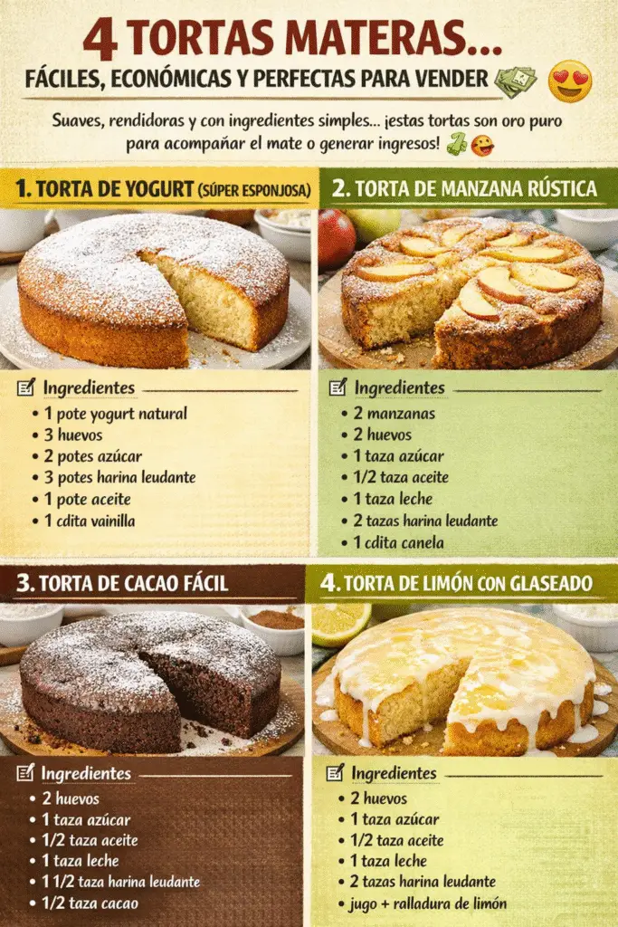 4 tortas materas