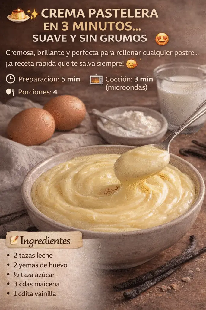 Crema pastelera en 3 minutos