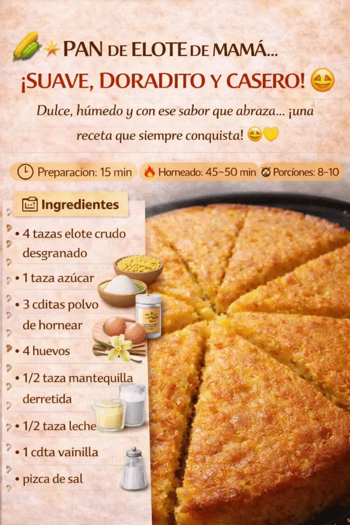 Pan de elote de mamá
