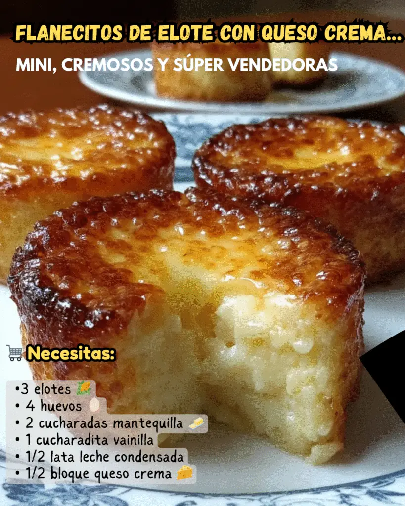 Flanecitos de elote con queso crema