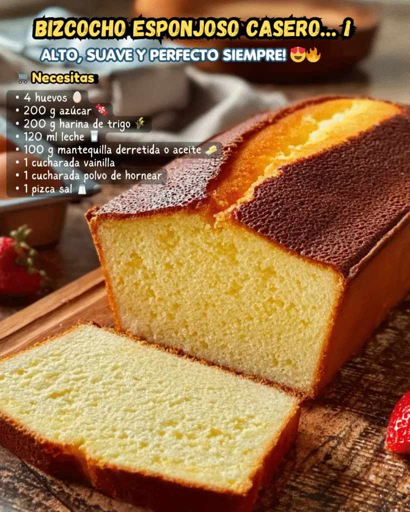 Bizcocho Esponjoso Casero