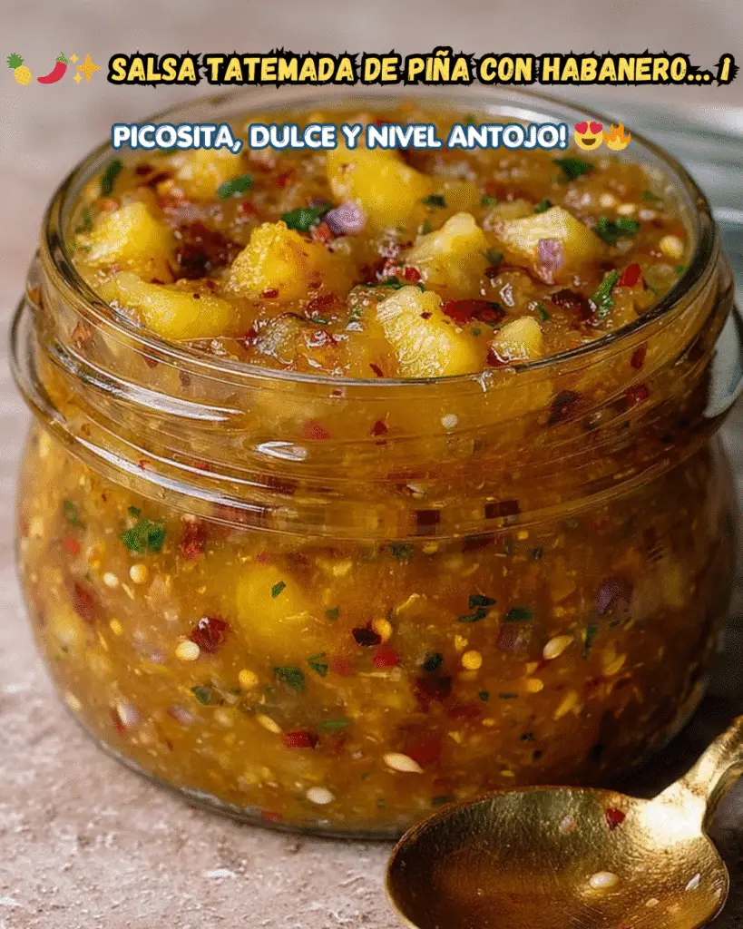 Salsa tatemada de piña con habanero: dulce, picosita y ahumada