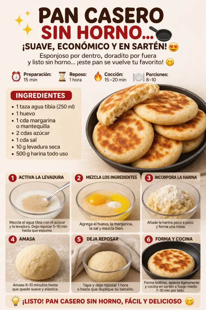 Pan casero sin horno