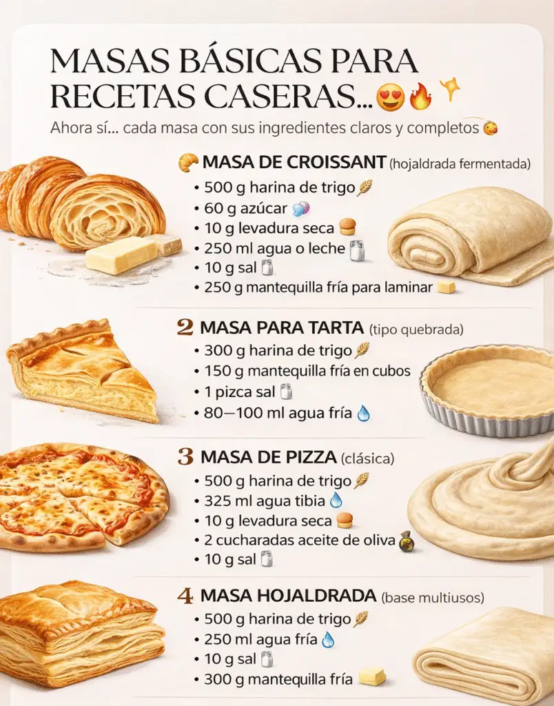 Masas básicas para recetas caseras