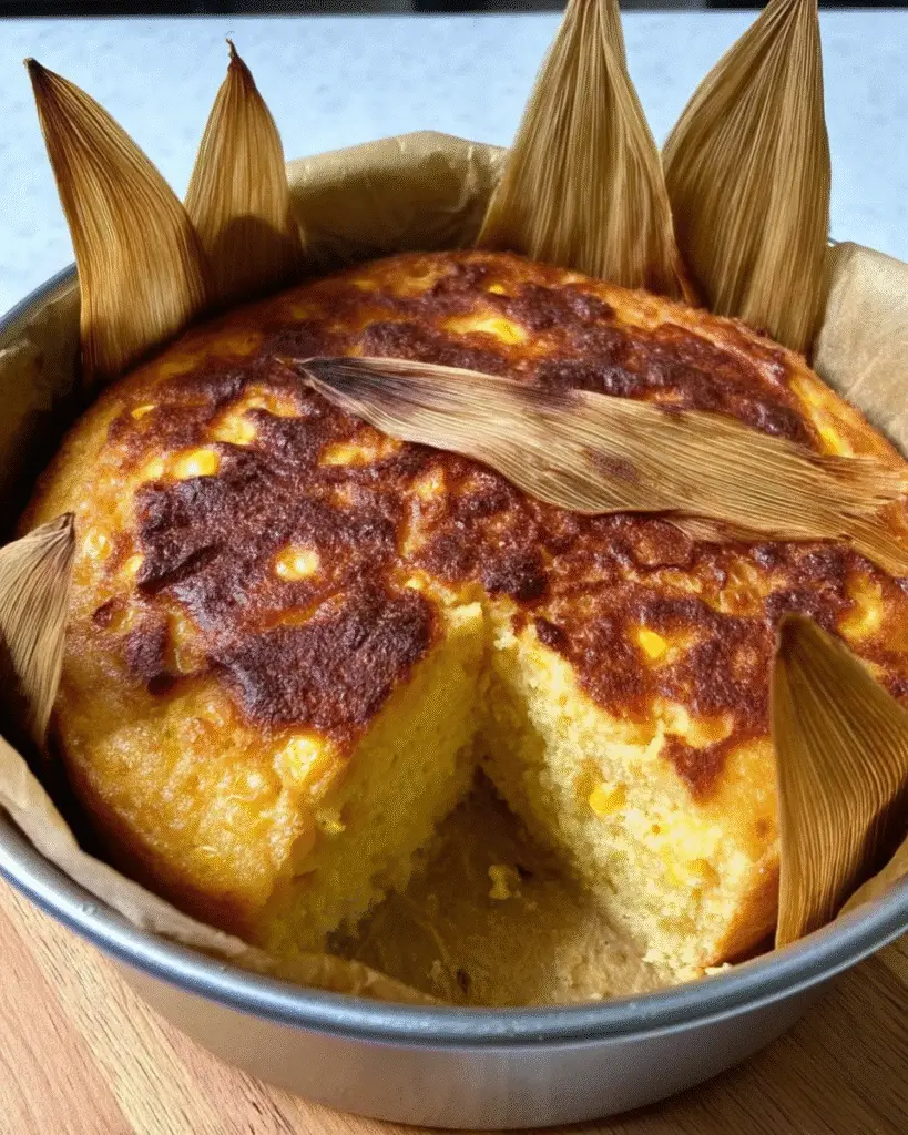 Pastel de elote con naranja