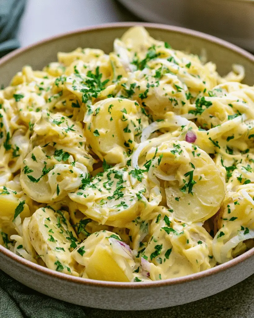 Ensalada alemana de papas cremosa